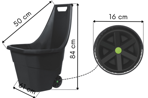 Taczka ogrodowa wózek do ogrodu czarny 55L Load & Go