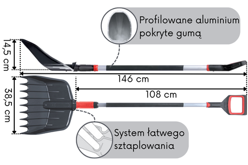 szufla z funkcją grabi z logo prosperplast