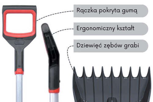 łopata szufla z funkcją grabi i aluminiowym trzonkiem niska cena w sklepie Stamats